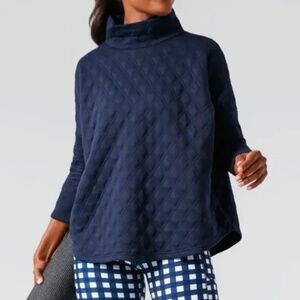 Tuckernuck Sport Navy Quilted Funnel neck Ally Sweatshirt - Size M/L